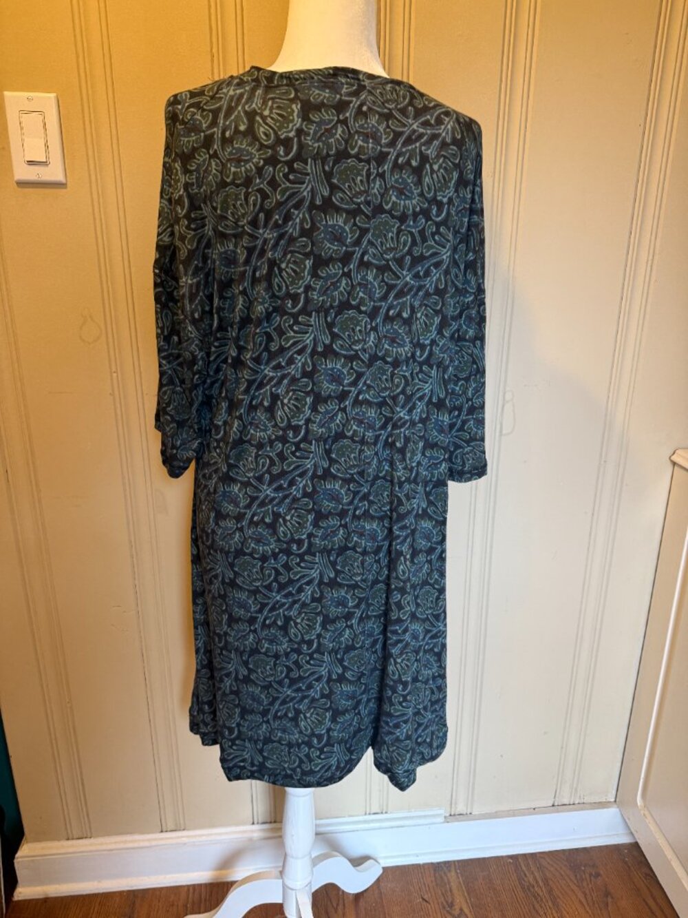 NATURAL LIFE Black and Teal Floral Mini Dress - Picture 4 of 8
